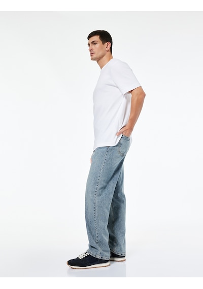 Koton Normal Bel Pamuklu Bol Kalıp Baggy Jean Pantolon Orta İndigo 7wam40070nd Koton Normal Bel Pamuklu Bol Kalıp Baggy Jean Pantolon Orta İndigo 7wam40070nd