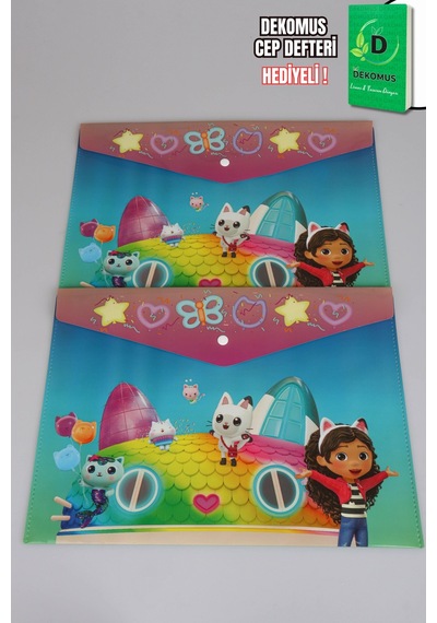 X Dekomus Lisanslı Gabby S Dollhouse 2 Adet Çıtçıt Dosya Altın