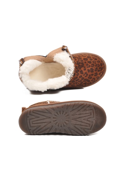 Cool Leopar Süet İçi Kürklü Soğuğa Dirençli Kız Çocuk Bot Ugy F Kahverengi