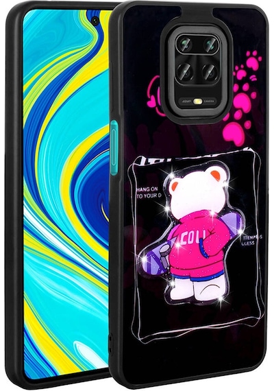 Xiaomi Redmi Note 9 Pro Kılıf Parlak Kabartmalı İkonik Figürlü Amas Silikon Kapak