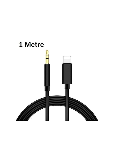 Taplın Apple Uyumlu iPhone  Lightning 3.5 Mm Aux Çevirici Kablo Siyah 1 Mt