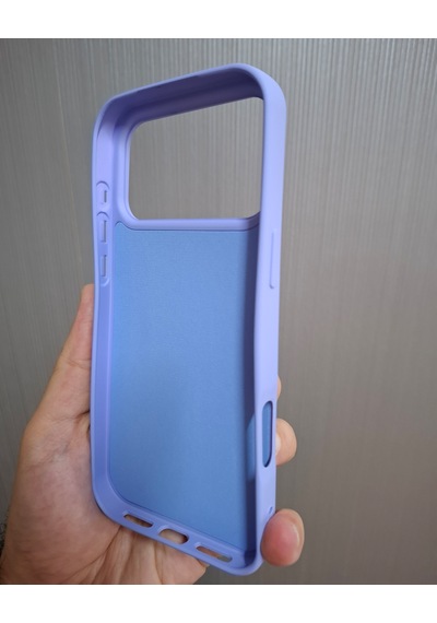 Apple Uyumlu iPhone 17 Pro Max Logolu İçi Kadife Silikon Lansman Kılıf Lila