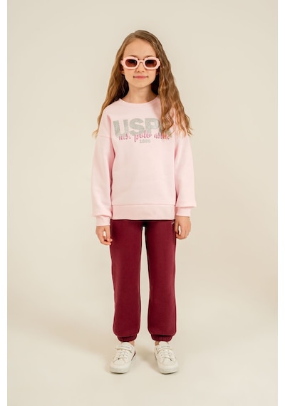U.s. Polo Assn. 2711 Kız Çocuk Uzun Kol Eşofman Pijama Takımı Pembe