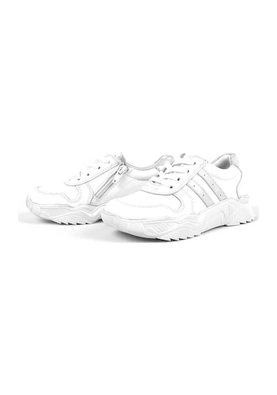 Hakiki Deri Kız Çocuk Sneakers Ayakkabı Beyaz