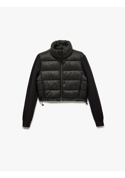 Koton Dik Yaka Slim Fit Fermuarlı Uzun Kollu Ceket Siyah 5sal20005ıw Siyah