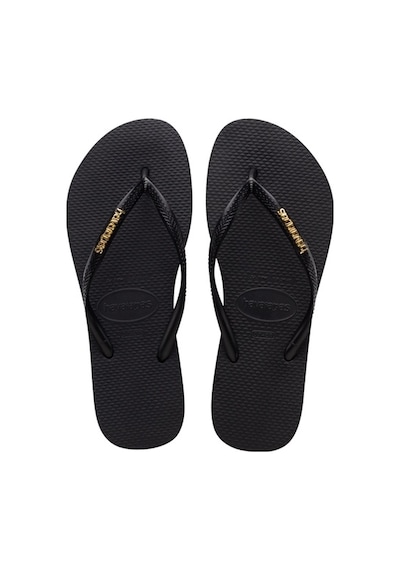 Havaianas Slım Logo Metallıc Parmak Arası Terlik 4119875 1924 Siyah