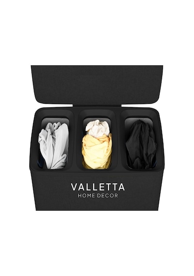 Paloma 120l Üç Yıkanabilir Bölmeli Katlanabilir Kumaş Kirli Çamaşır Sepeti Ink Black Xl Diğer