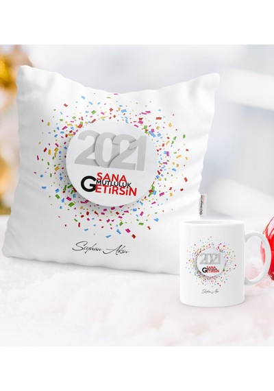 BK Gift Kişiye Özel 2023 Sana Mutluluk Getirsin Temalı Yastık Kup