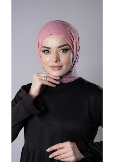 Hürrem Bone Gül Kurusu Pratik Hazır Geçmeli Tesettür Eşarp Sandy Kumaş Arkadan Çıtçıtlı 2206 18