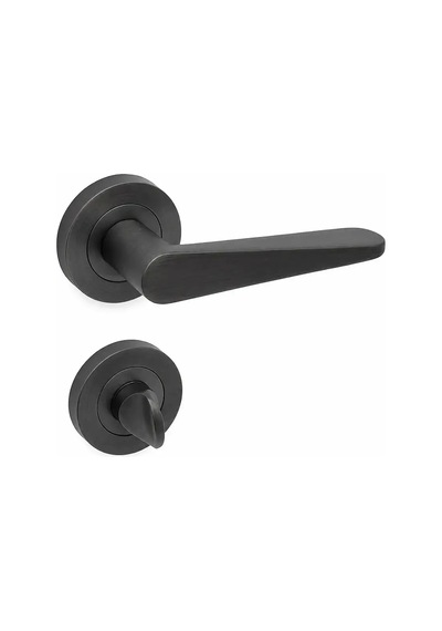 Sese Zara Modeli Yuvarlak Rozetli Wc Kapı Kolu Antrasit 200-223r-02-54