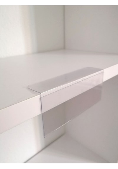 10 Adet Pvc Etiketlik Raf Önü Dik Yapışkanlı 10x4cm Vitrin Etiket