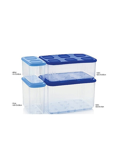 Tupperware Modüler Düzenleme Kabı 4 Lü Set Saklama Kabı Esc Çok Renkli