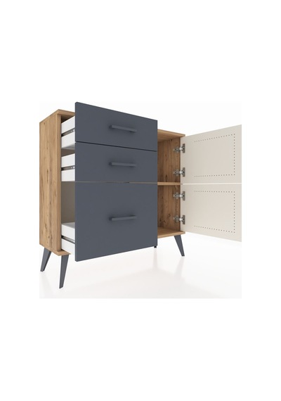 Arges Şifonyer Tek Raflı 3 Çekmeceli 2 Kapaklı 88x30x80 Çam-aytaşı/antrasit Aytaşı/antrasit Arges Şifonyer Tek Raflı 3 Çekmeceli 2 Kapaklı 88x30x80 Çam-aytaşı/antrasit Aytaşı/antrasit