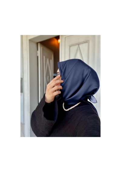 Bushu Düz Twill Eşarp lacivert