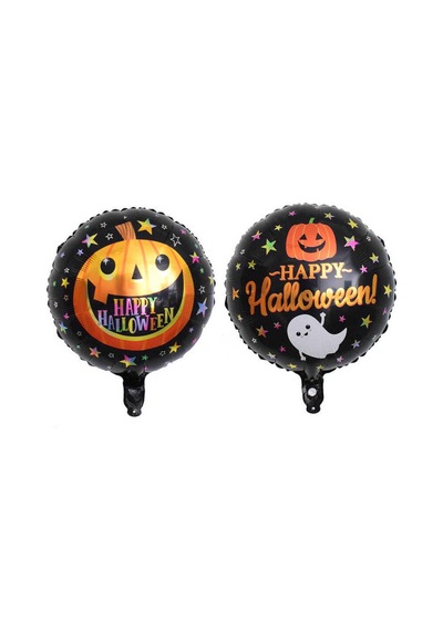 Happy Halloween Yıldızlı Tasarımlı 45x45 Cm Folyo Balon Halloween Cadılar Bayramı Parti Malzemesi