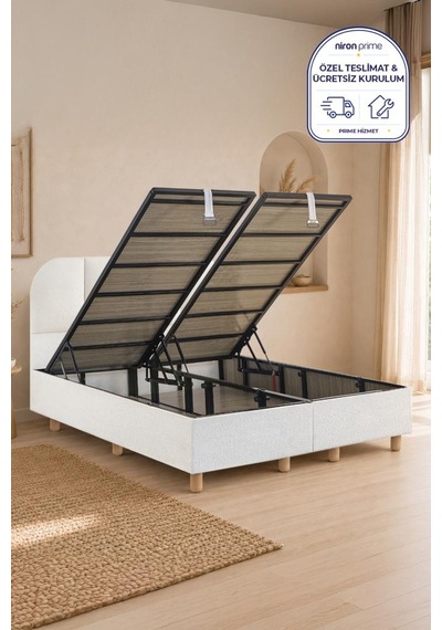 Niron Bohem Klapa 150x200 Cm Çift Kişilik Baza Başlık Seti - Sandıklı Modern Takım 150 x 200