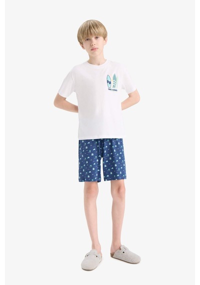 Defacto %100 Pamuklu Desenli Beli Lastikli Pijama Takımı Erkek Çocuk E2693A825HS Beyaz Defacto %100 Pamuklu Desenli Beli Lastikli Pijama Takımı Erkek Çocuk E2693A825HS Beyaz