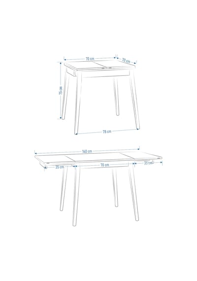 Vilinze Eames Sandalye Avanos Kanatlu Ahşap Mutfak Masası Takımı - 70x70+70 Cm Natürel Vilinze Eames Sandalye Avanos Kanatlu Ahşap Mutfak Masası Takımı - 70x70+70 Cm Natürel