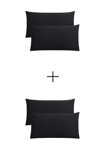 Stella Flavo 4'lü Yastık Kılıfı 50x70+20 Cm Kapaklı Siyah
