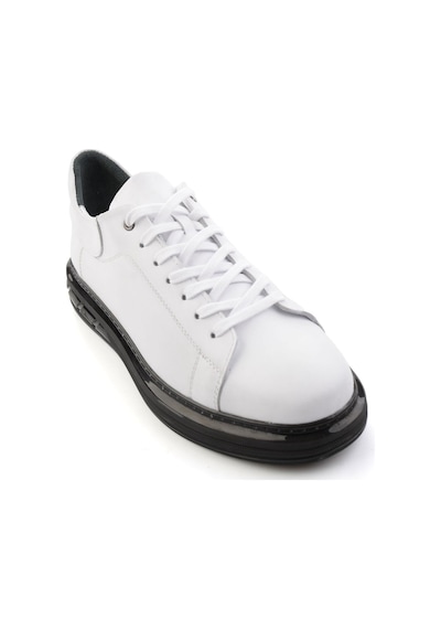 Beyaz Hakiki Deri Erkek Sneaker E01080902143 Beyaz
