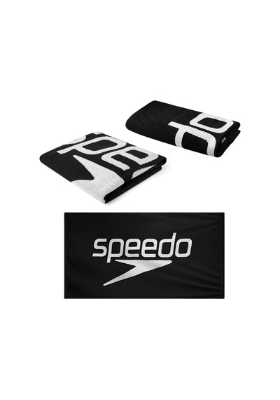 Speedo Logo Deniz Plaj Havlu Siyah