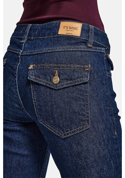 it's basic Kadın İndigo Selvedge 7s6-50 Sln05 Flare Fit Esnek Kumaş Denim Jean
