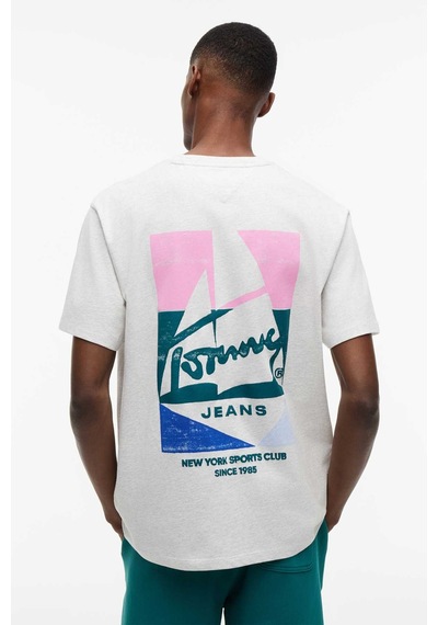 Tommy Hilfiger Tjm Rlx Saılboat Ss Tee Erkek Gri T-shirt - Dm0dm23184