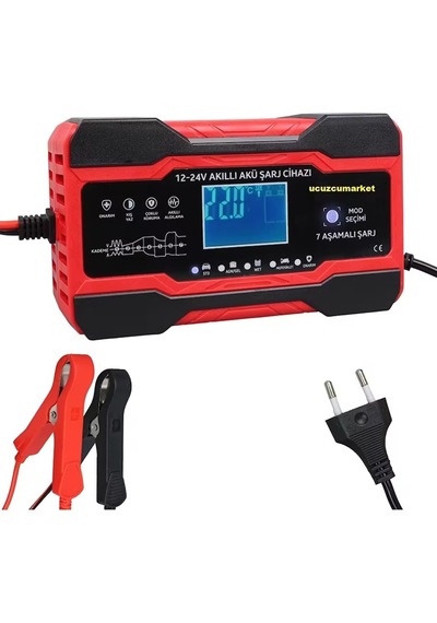 12v/24v Araçlar İçin 10 Amper Led Göstergeli Akıllı Akü Şarjı