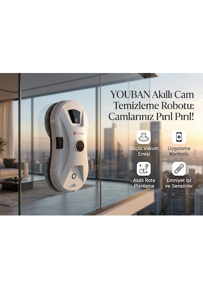 Rz1-11 Crystal Cam Silme Robotu Kumandalı Su Püskürtmeli Çift Moplu Beyaz