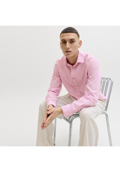Jack & Jones Erkek Uzun Kollu Gömlek - Summer - 12289174 Pembe