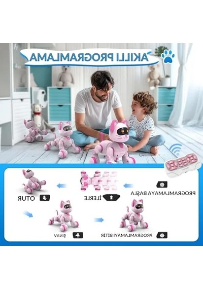 30 Fonksiyonlu Sesli Ve Işıklı Programlanabilir Robot Köpek Oyuncağı
