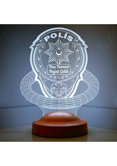 3D Led 3 Boyutlu Lamba Polis Hediyesi Kişiye Özel