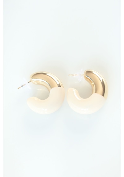 Ccb Krem Gold Çift Renk Küpe 5886 Belirtilmemiş