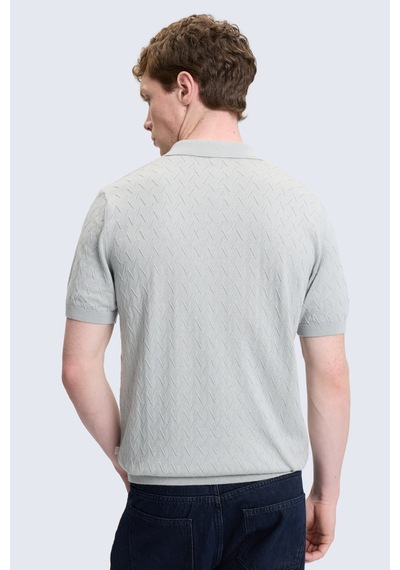 Hatemoğlu Gri Regular Fit Polo Yaka Pamuklu Tişört