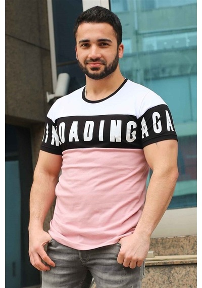 Madmext Baskılı Pudra Tişört 2974