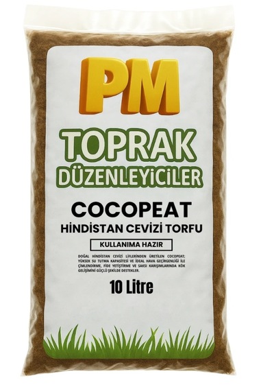 Cocopeat Hindistan Cevizi Torfu Kullanıma Hazır Doğal, Steril, Yüksek Su Tutma Kapasiteli 10 L