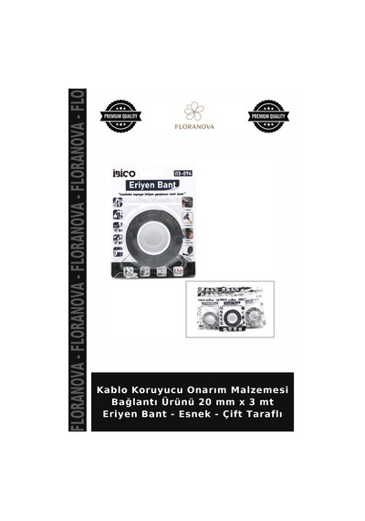 Kablo Koruyucu Onarım Malzemesi Bağlantı Ürünü 20 Mm X 3 Mt Eriyen Bant - Esnek - Çift Taraflı