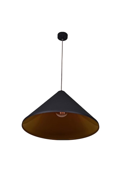 Mylights Retro  Siyah Içi Sari Metal Sarkit Avize Rustik Metal Sarkit 50 Cm  En