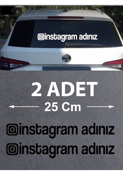 Kişiye Özel İnstagram Adresi Sticker - İnstagram Sosyal Medya Sticker - Araba Oto Motosiklet Karavan Sticker 00062 25 Cm
