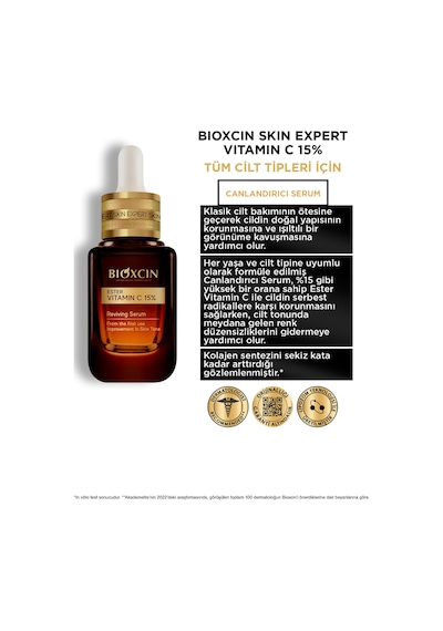 Bioxcin Skin Expert Vitamin C 15% Canlandırıcı Serum 30 ml - Ester C Niasinamid (B3 vitamini)