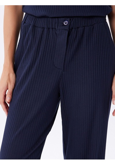 Faik Sönmez Wıde Leg Fıt Kaşkorse Örme Pantolon W27pnt019 Uw27pnt01920 Lacivert