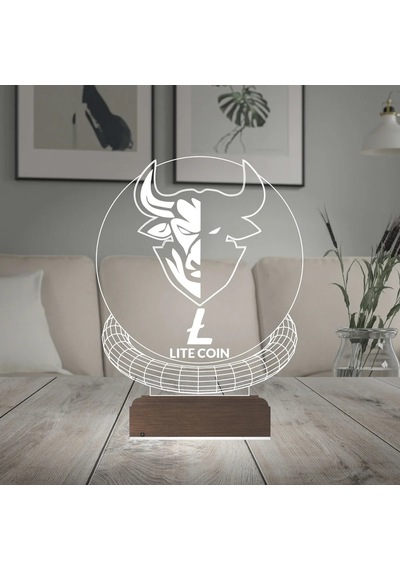 Luvivia Crypto Lite Ltc Coin Kripto Finans 3d Lamba - Masa Gece Lambası Şeffaf