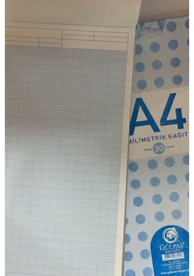 Milimetrik Defter 17 A-4 Mavi Kırmızı 30 Yaprak G145