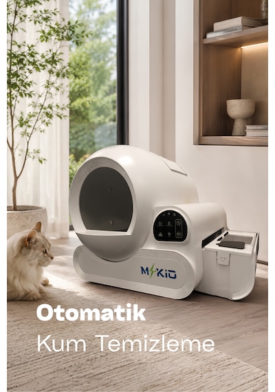 Akıllı Otomatik Kedi Tuvaleti, Wifi Ve Bluetooth Kontrollü Ve Ir Güvenlik Sensörlü, Koku Giderici Karbon Filtreli - Uygulama İle Kontrol Edilebilir