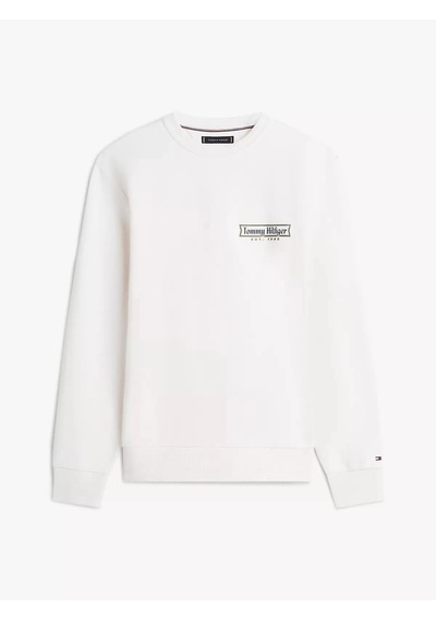Tommy Hilfiger Mw0mw41433 Diner Motif Intechno Erkek Sweatshirt Krem