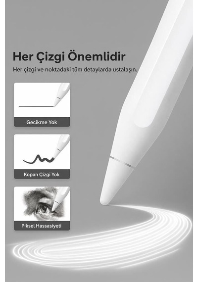 Premium Dijital Uçlu Çizim Tablet Kalemi P03 Beyaz