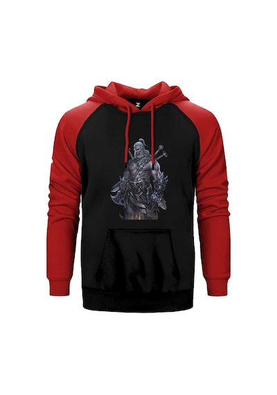 Diablo Iıı Reaper Of Souls Kırmızı Renk Reglan Kol Kapşonlu Sweatshirt Kırmızı
