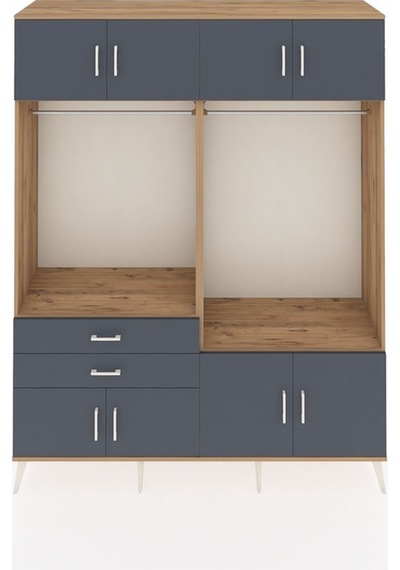 Hyperion Gardrop 7 Raflı 2 Çekmeceli 2 Askılı 176x44x221 Çam-antrasit Antrasit Hyperion Gardrop 7 Raflı 2 Çekmeceli 2 Askılı 176x44x221 Çam-antrasit Antrasit