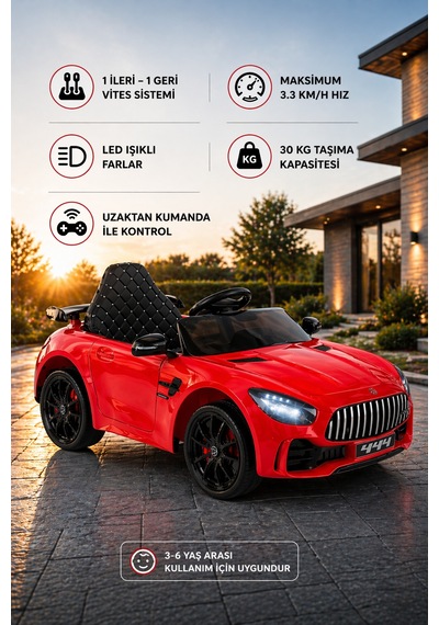 Gtr Sport 12v Akülü Araba Kırmızı