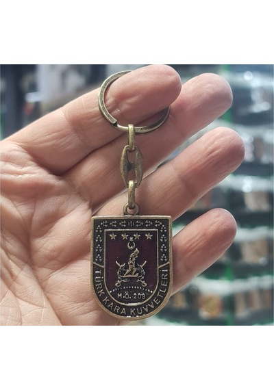 Kara Kuvvetleri Metal Anahtarlık - Eskitme Model Gri - Gümüş